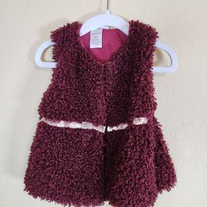 Little Lass Baby Girl teddy soft Vest deep eed pink band ribbon‎  24 Months